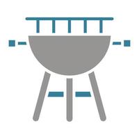 bbq grill glyph twee kleuren icoon vector