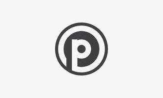cirkel p brief logo geïsoleerd op een witte achtergrond. vector