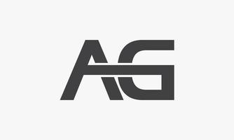 AG brief logo logo geïsoleerd op een witte achtergrond. vector