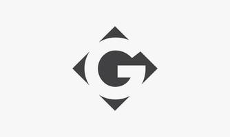 abstracte letter g logo negatieve ruimte geïsoleerd op een witte achtergrond. vector