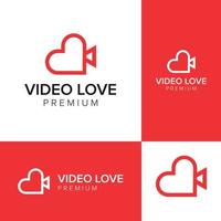 video liefde logo pictogram vector sjabloon