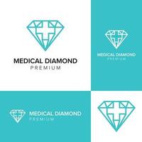 medische diamant logo pictogram vector sjabloon