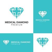 medische diamant logo pictogram vector sjabloon