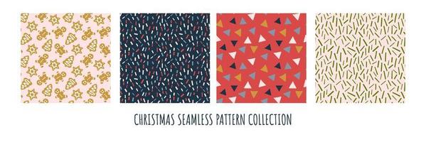 kerst vector naadloze patroon collectie. abstract herhaal vector nieuwe jaar patronen set