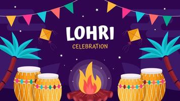 Lohri festival viering achtergrond vector