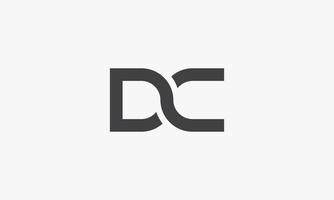 DC brief logo ontwerpconcept geïsoleerd op een witte achtergrond. vector