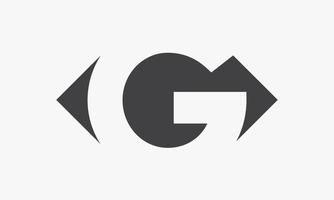 abstracte oog letter g logo concept geïsoleerd op een witte achtergrond. vector