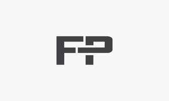 FP brief logo geïsoleerd op een witte achtergrond. vector