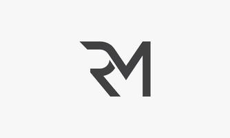 rm brief logo concept geïsoleerd op een witte achtergrond. vector