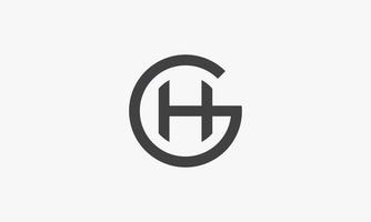 gh of hg brief logo concept geïsoleerd op een witte achtergrond. vector