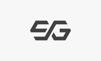 twee zeshoeken vormen het letter sg-logo op een witte achtergrond. vector