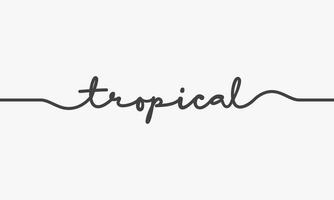 tropische tekst scipt op witte achtergrond. vector