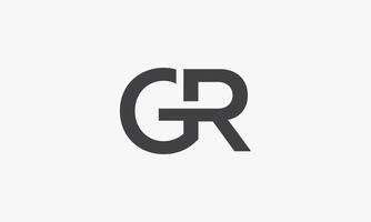 gr logo brief geïsoleerd op een witte achtergrond. vector