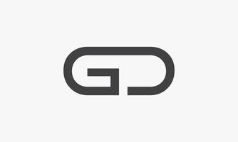 GD brief logo geïsoleerd op een witte achtergrond. vector