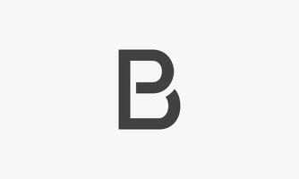 b of pb brief logo geïsoleerd op een witte achtergrond. vector