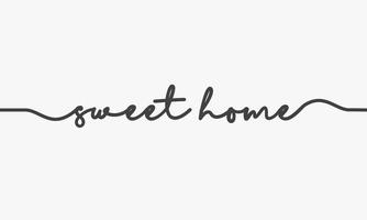 sweet home script tekst ontwerp vector. vector