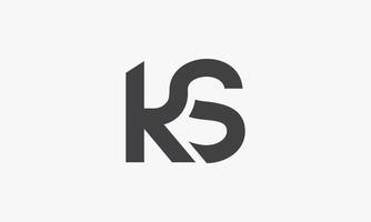 ks logo brief geïsoleerd op een witte achtergrond. vector