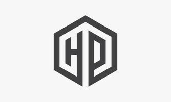 HP zeshoek brief logo geïsoleerd op een witte achtergrond. vector