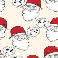 naadloze hand getekend slapende kerstman patroon, vector tekening cartoon Characterdesign voor decoratie achtergrond.