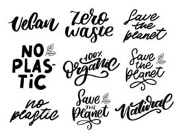 100 natuurlijke vector belettering stempel illustratie slogan kalligrafie