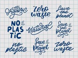 100 natuurlijke vector belettering stempel illustratie slogan kalligrafie