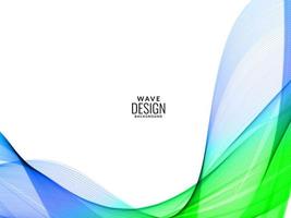 abstracte blauwe en groene kleur vloeiende stijlvolle golf illustratie patroon achtergrond vector