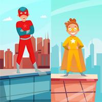 Kid Superhero verticale banners vector