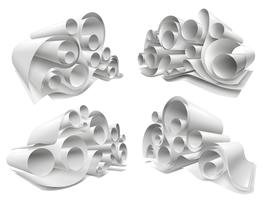 3D-papierrollen Modelenset vector