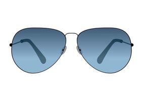 zonnebril. blauwe lens zonnebril geïsoleerd op witte achtergrond vector