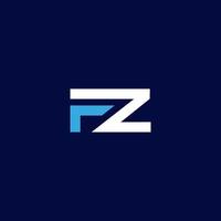 fz fz letter logo-ontwerp in blauwe en witte kleuren. creatieve moderne brieven pictogram logo vectorillustratie. vector