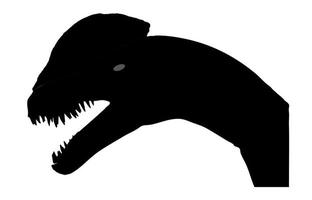 silhouet dinosaurus. zwarte vectorillustratie. vector