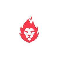 leeuw vuur logo ontwerp. creatief leeuwenvuur of leeuwenvlam logo ontwerpconcept. schoon en modern picturaal logo-ontwerp. vector illustratie