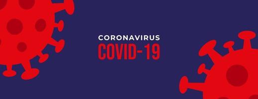 coronavirus of covid-19 achtergrondontwerp, platte en moderne stijl met rode en marineblauwe kleur. vector illustratie eps10