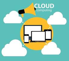 cloud computing-concept op verschillende elektronische apparaten. vector