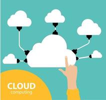 cloud computing-concept op verschillende elektronische apparaten. vector