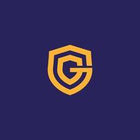g schild-logo. letter g in het schild. sterk en gedurfd logo-ontwerp. modern en schoon g-logo. vector