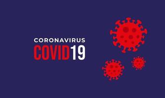 coronavirus of covid-19 achtergrondontwerp, platte en moderne stijl met rode en marineblauwe kleur. vector illustratie eps10