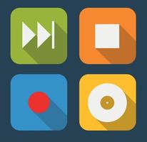 moderne platte muziek icon set voor web en mobiele applicatie vector