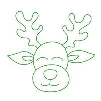 groene kerst herten. lijntekening. vector