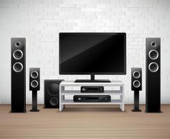 Home Theater Realistische interieur sjabloon vector