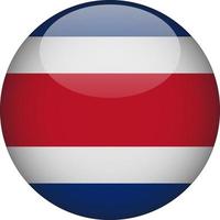 costa rica 3d afgeronde nationale vlag knop pictogram illustratie vector