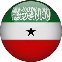 Somaliland 3d afgeronde nationale vlag knoppictogram vector