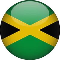 Jamaica 3d afgeronde nationale vlag knop pictogram illustratie vector