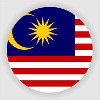 Maleisië plat afgeronde nationale vlag pictogram vector