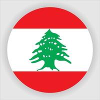 Libanon plat afgeronde nationale vlag pictogram vector