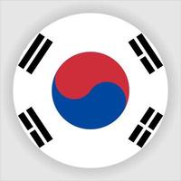 zuid-korea plat afgeronde nationale vlag pictogram vector