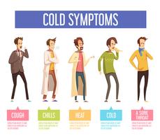 Griep Koude Symptomen Flat Infographic Poster vector