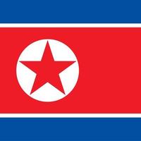 Noord-Korea vierkante nationale vlag vector