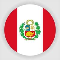 Peru plat afgeronde nationale vlag pictogram vector