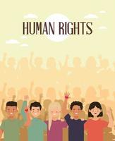 mensenrechten mensen marcheren vector